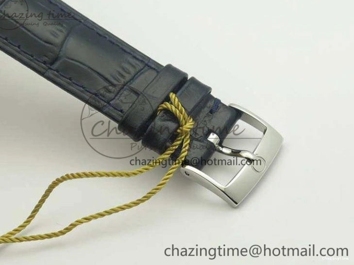 0106 Fashionable De Ville Prestige Real Power Reserve SS TW 1:1 Best Edition White Dial Blue Markers On Leather Strap A 8094